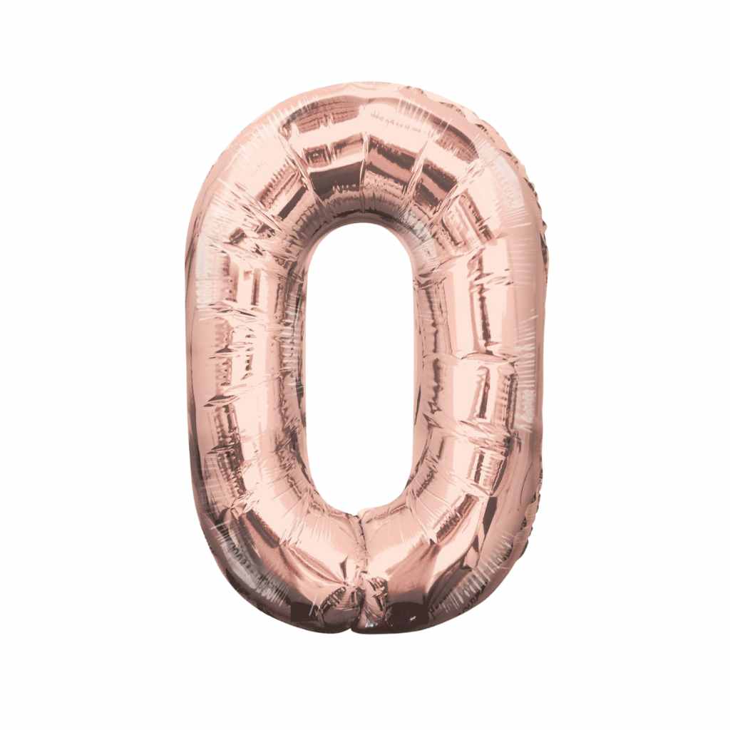 Large Number Rose Pink Foil Balloons 34"