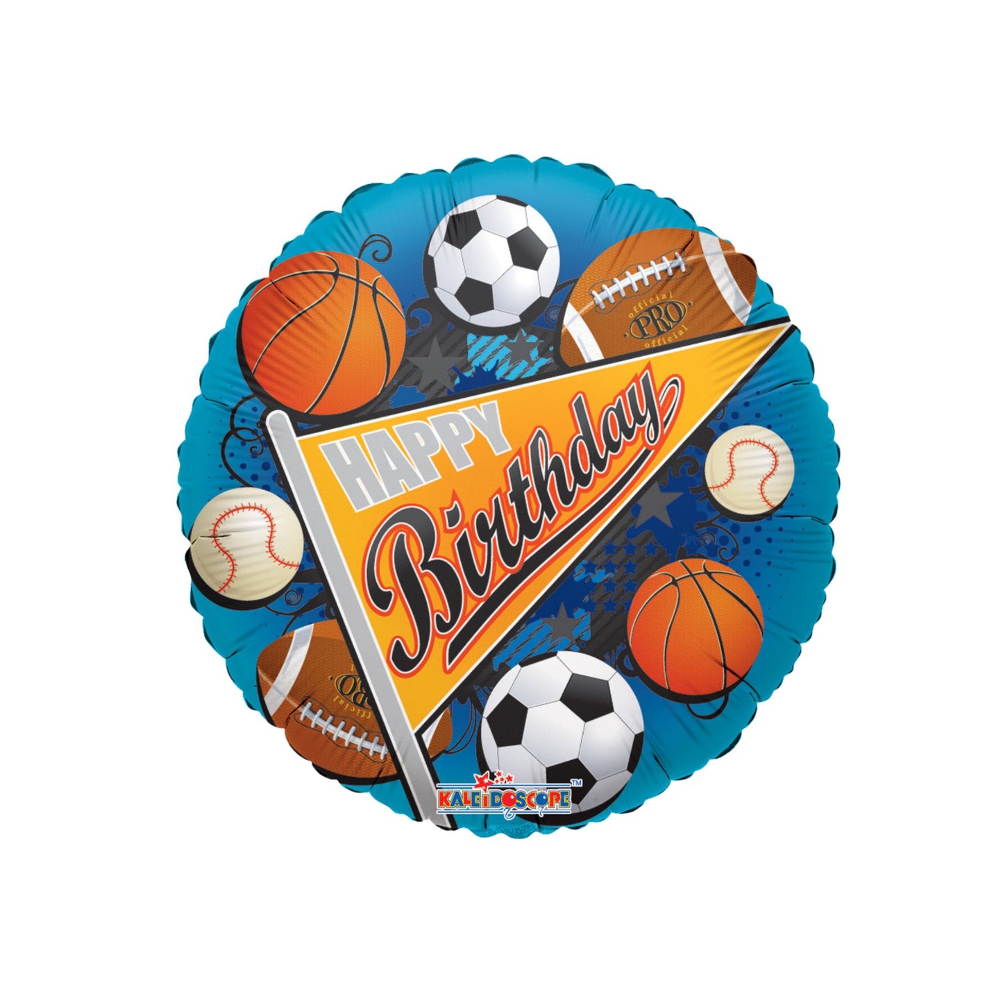 Happy Birthday Sports Pennant Foil Balloon 18"