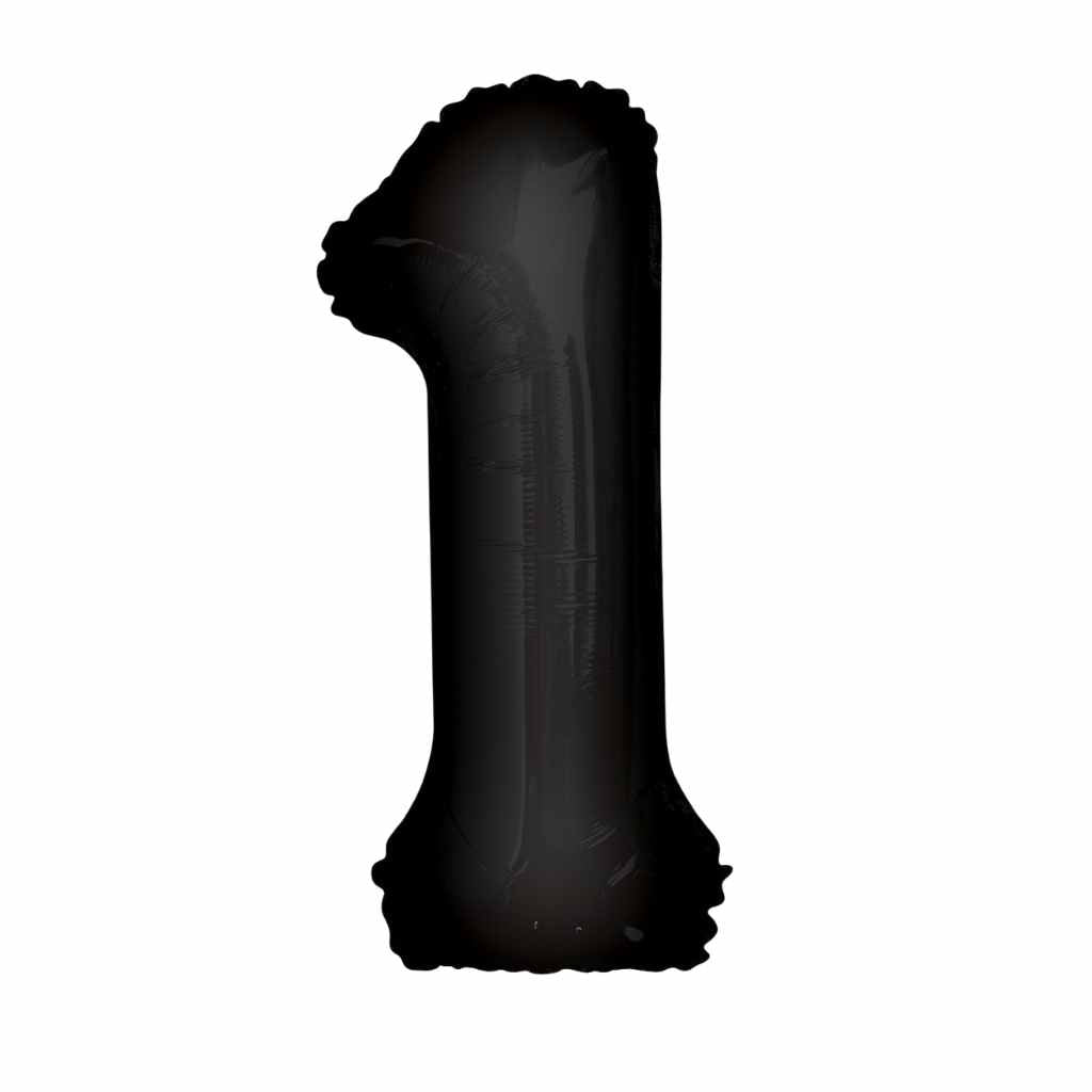 Large Number Black Foil Balloons 34"