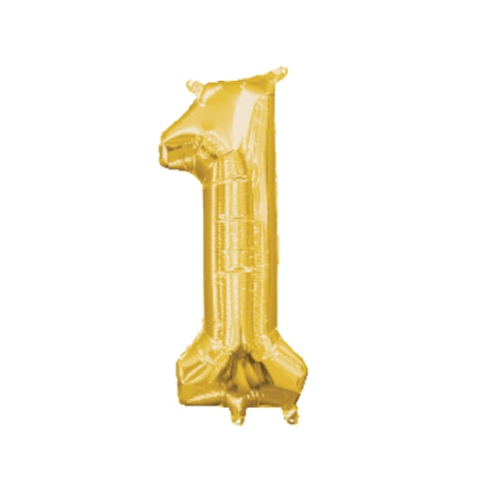 Large Number Gold Foil Balloons 34"