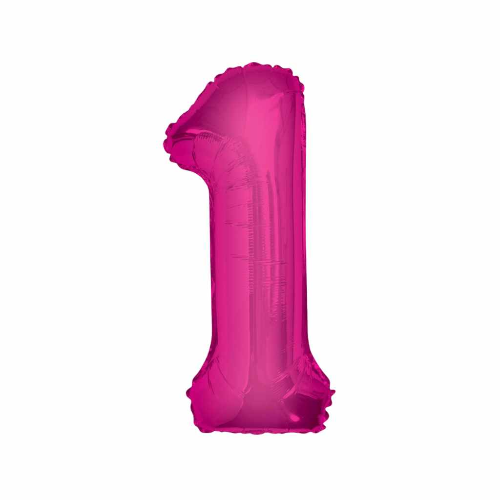 Large Number Hot Pink Foil Balloons 34"
