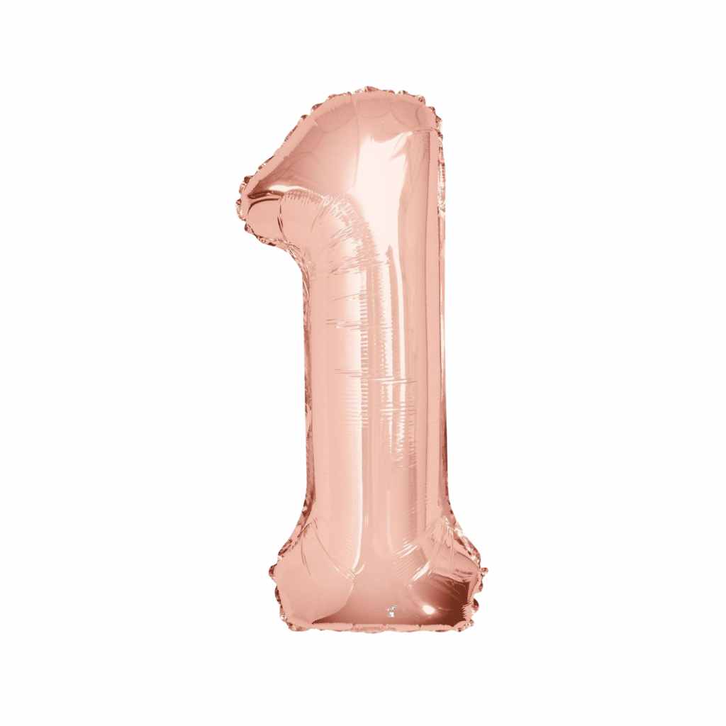 Large Number Rose Pink Foil Balloons 34"