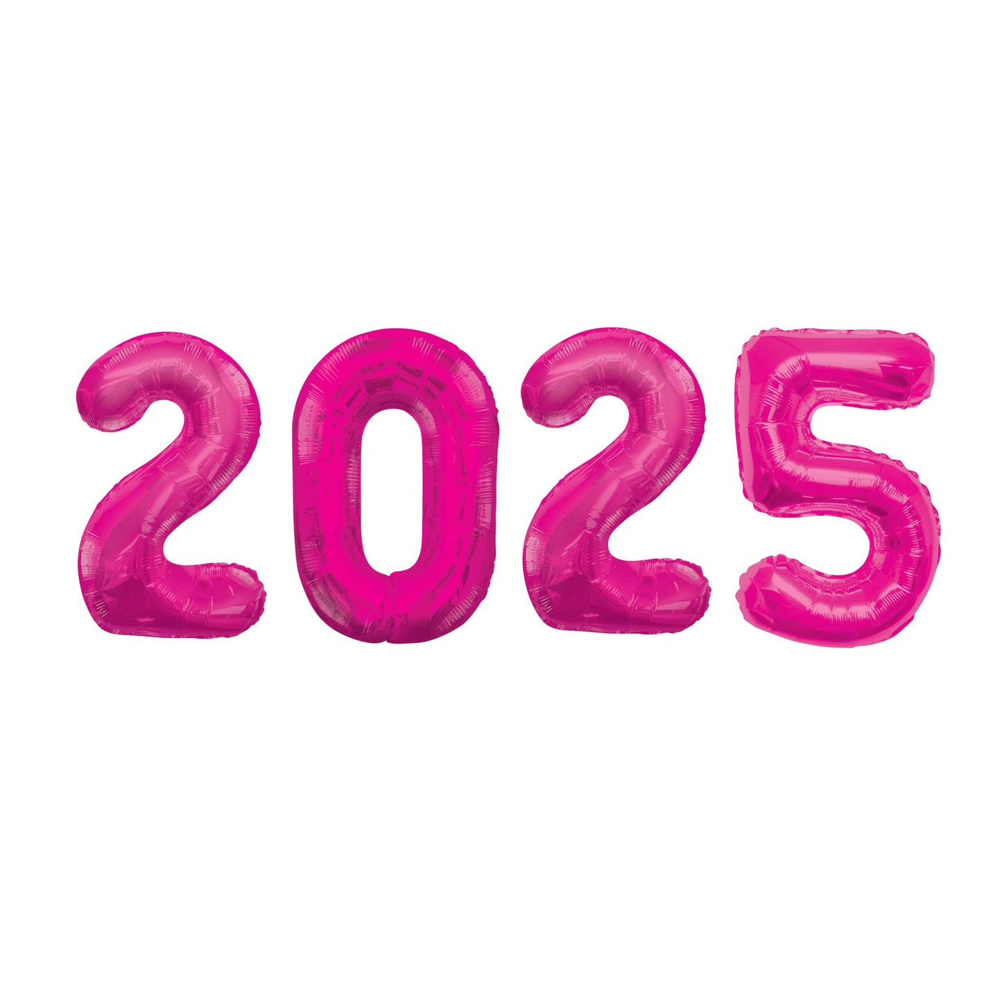 2025 Large Number Pink Foil Balloons 34"