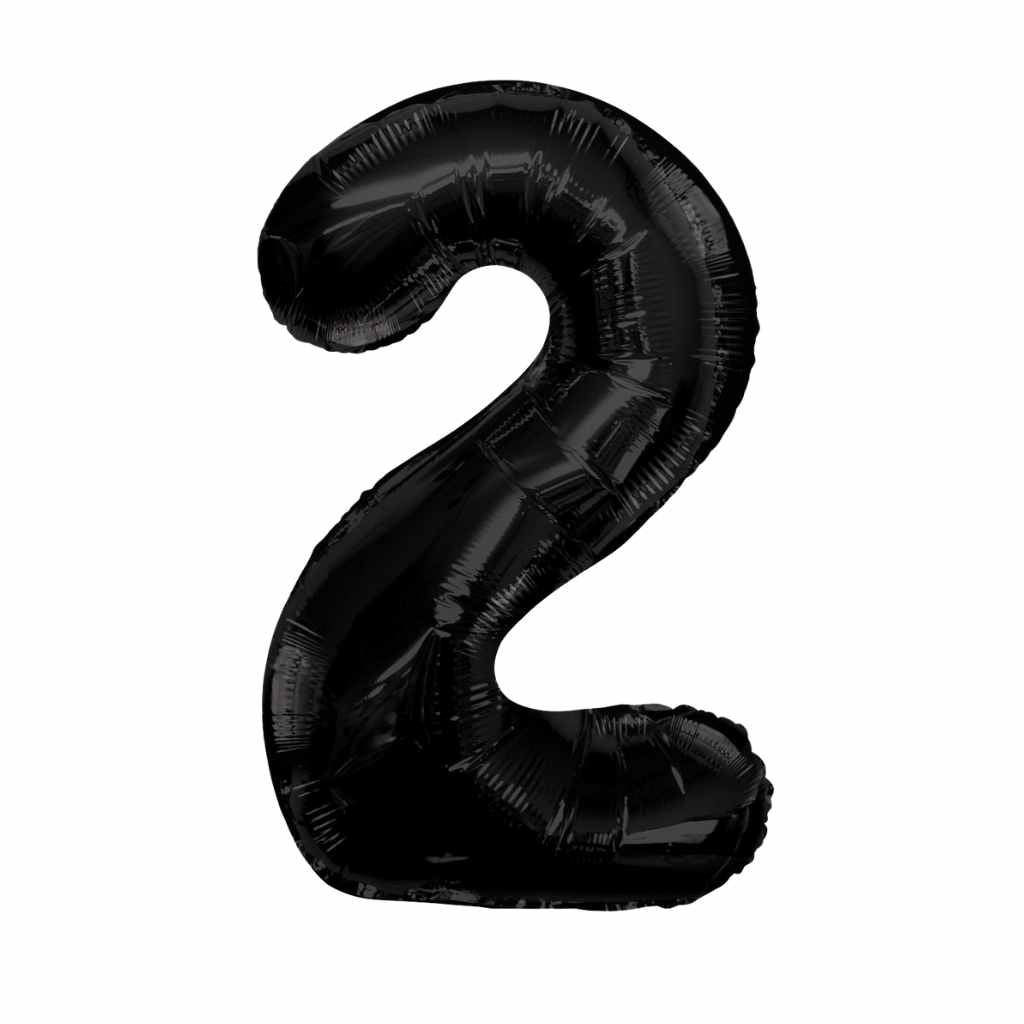 Large Number Black Foil Balloons 34"