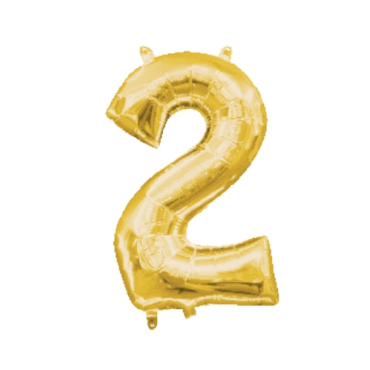 Large Number Gold Foil Balloons 34"