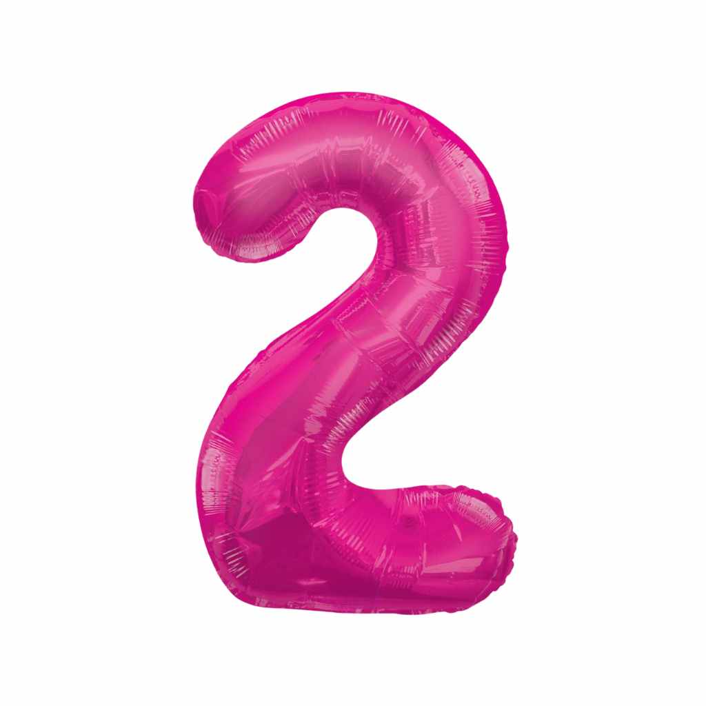 Large Number Hot Pink Foil Balloons 34"