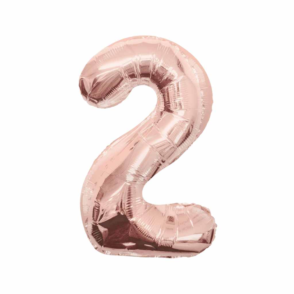 Large Number Rose Pink Foil Balloons 34"