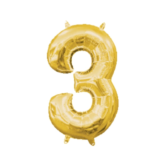 Large Number Gold Foil Balloons 34"