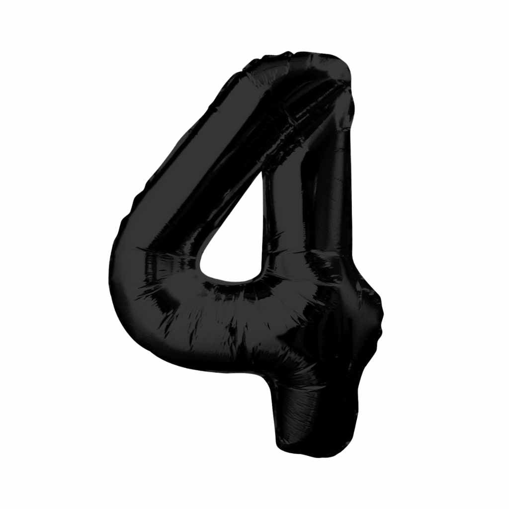 Large Number Black Foil Balloons 34"