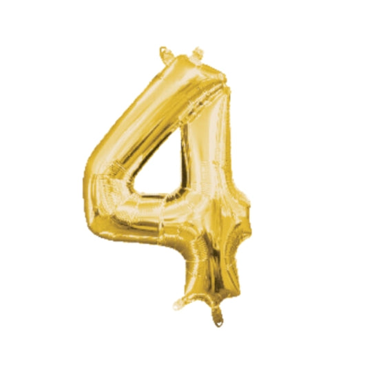 Large Number Gold Foil Balloons 34"