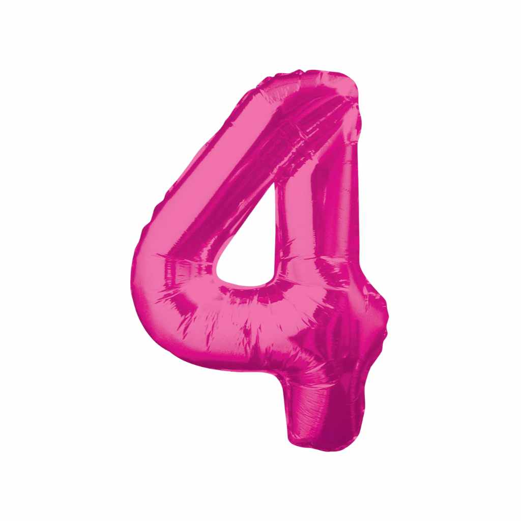 Large Number Hot Pink Foil Balloons 34"