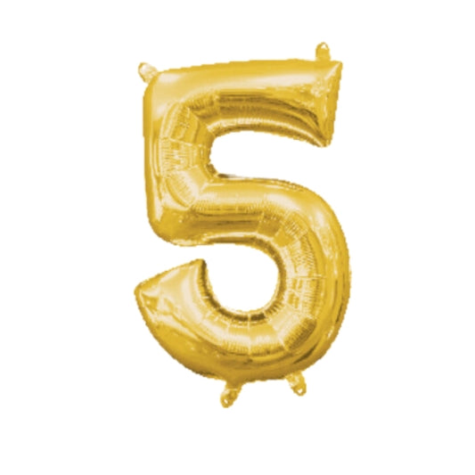 Large Number Gold Foil Balloons 34"