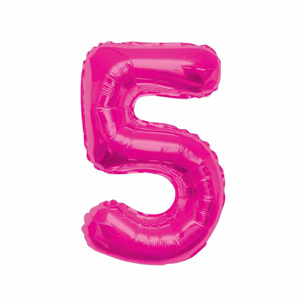 Large Number Hot Pink Foil Balloons 34"