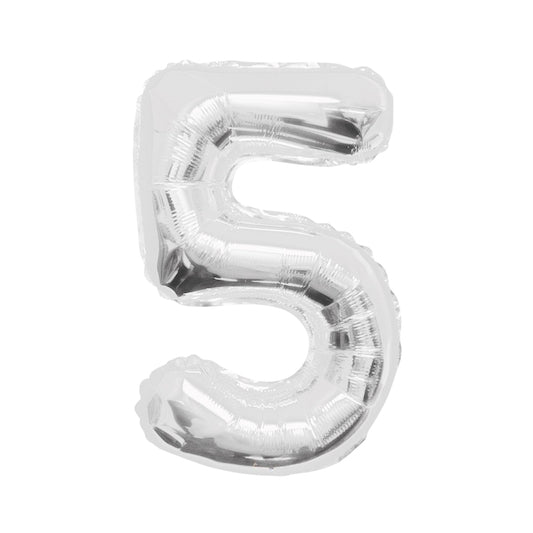 Large Number Silver Foil Balloons 34"