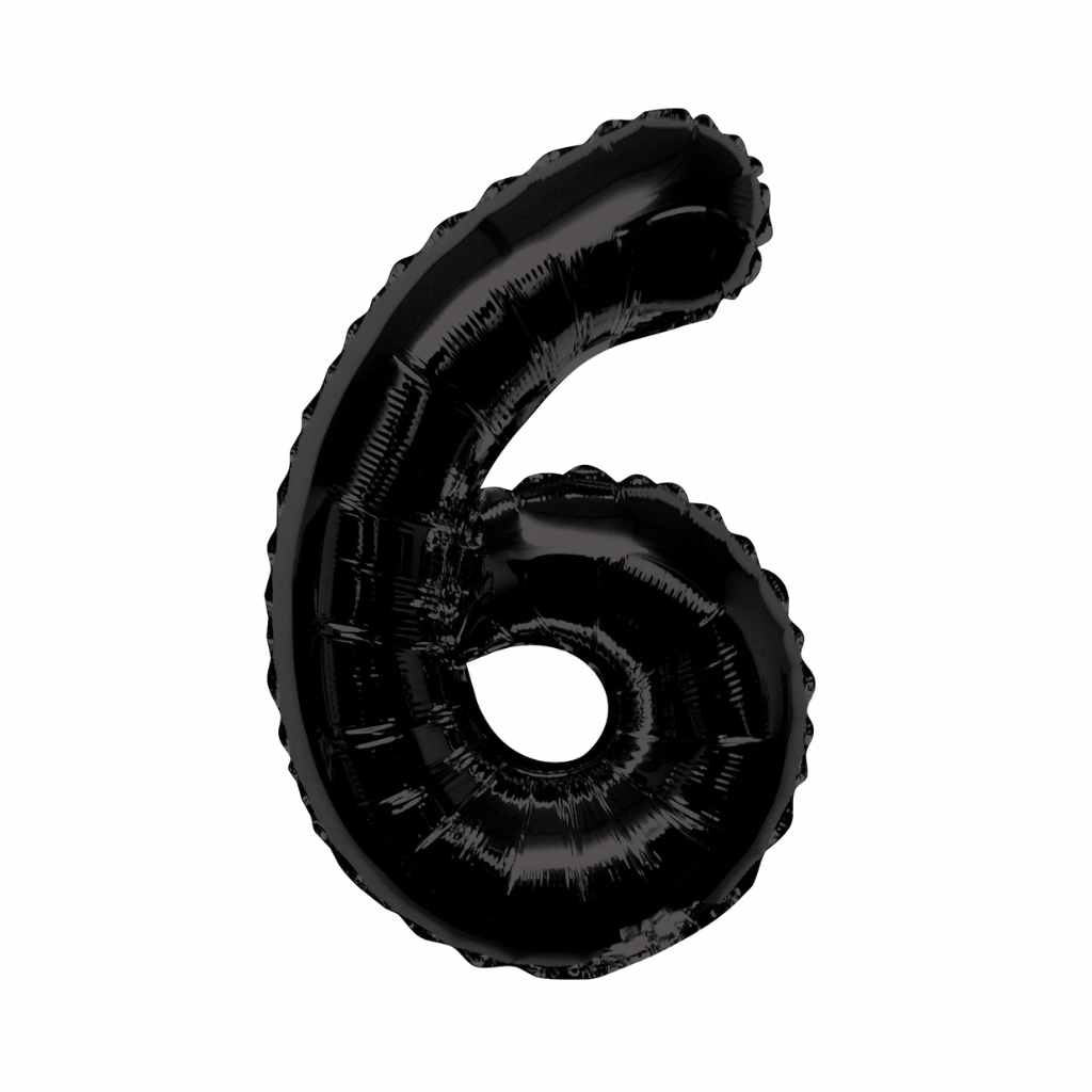 Large Number Black Foil Balloons 34"