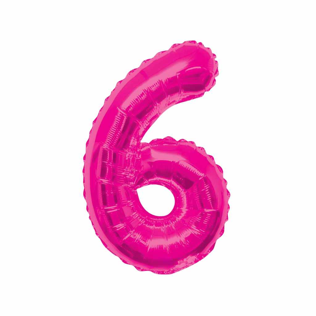 Large Number Hot Pink Foil Balloons 34"