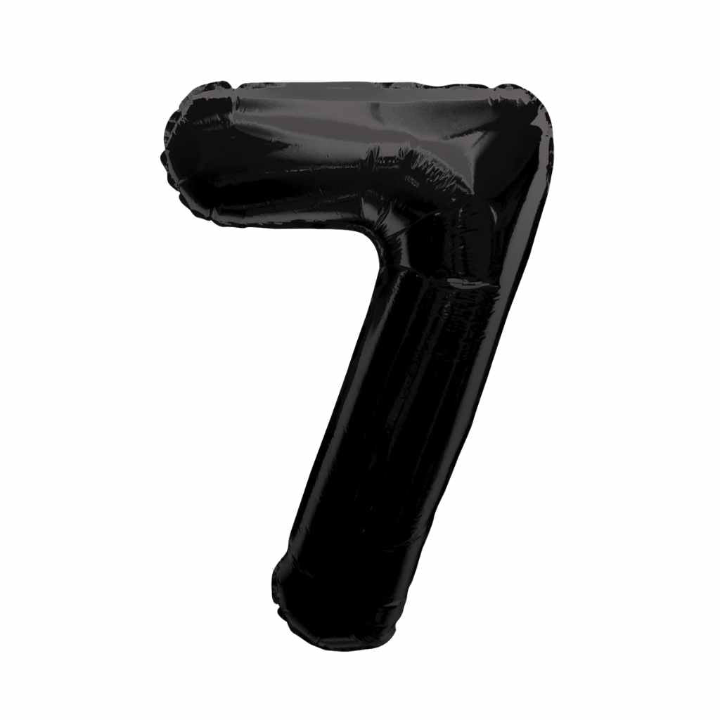 Large Number Black Foil Balloons 34"
