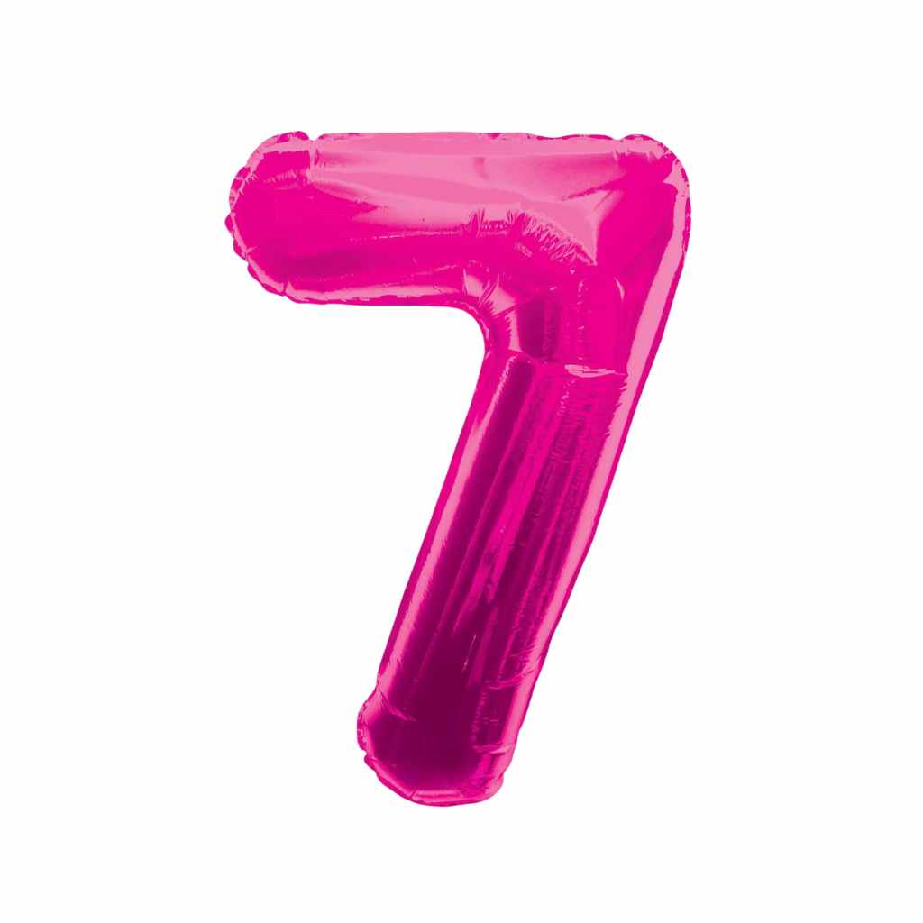 Large Number Hot Pink Foil Balloons 34"