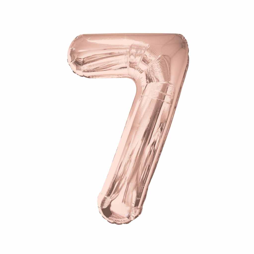 Large Number Rose Pink Foil Balloons 34"