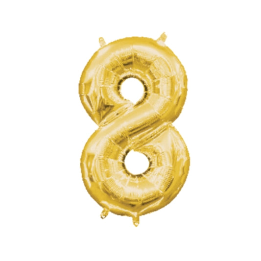 Large Number Gold Foil Balloons 34"