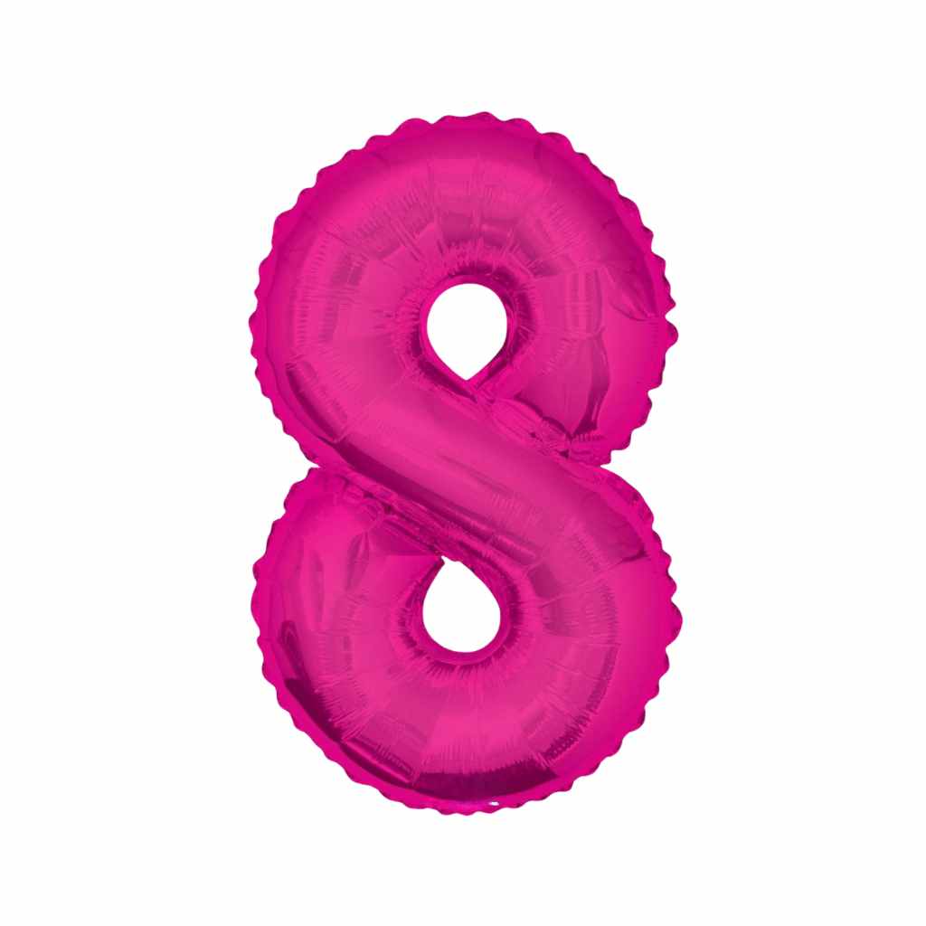 Large Number Hot Pink Foil Balloons 34"
