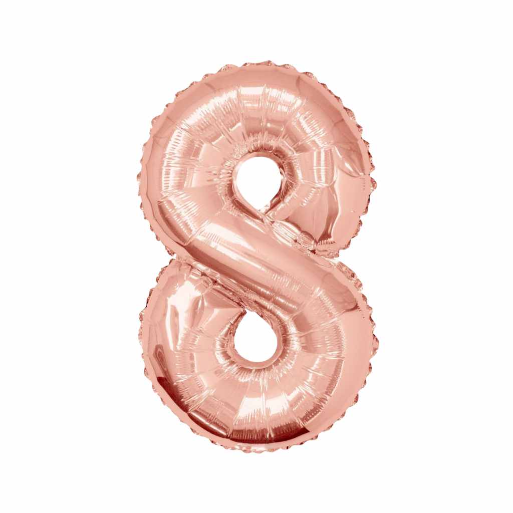 Large Number Rose Pink Foil Balloons 34"