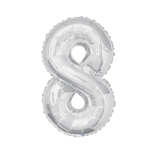 Large Number Silver Foil Balloons 34"