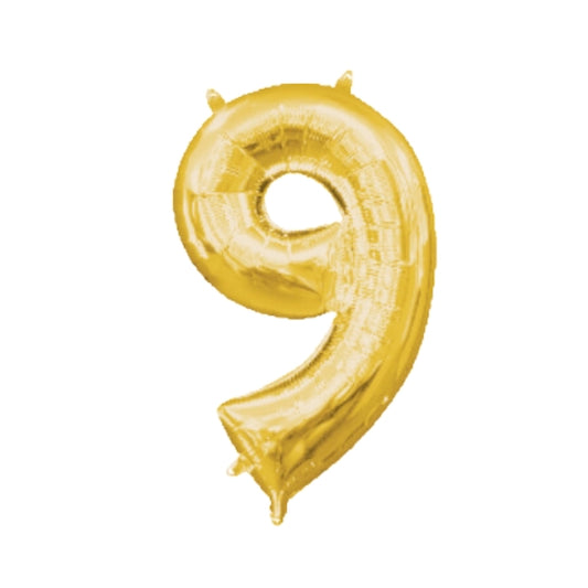 Large Number Gold Foil Balloons 34"