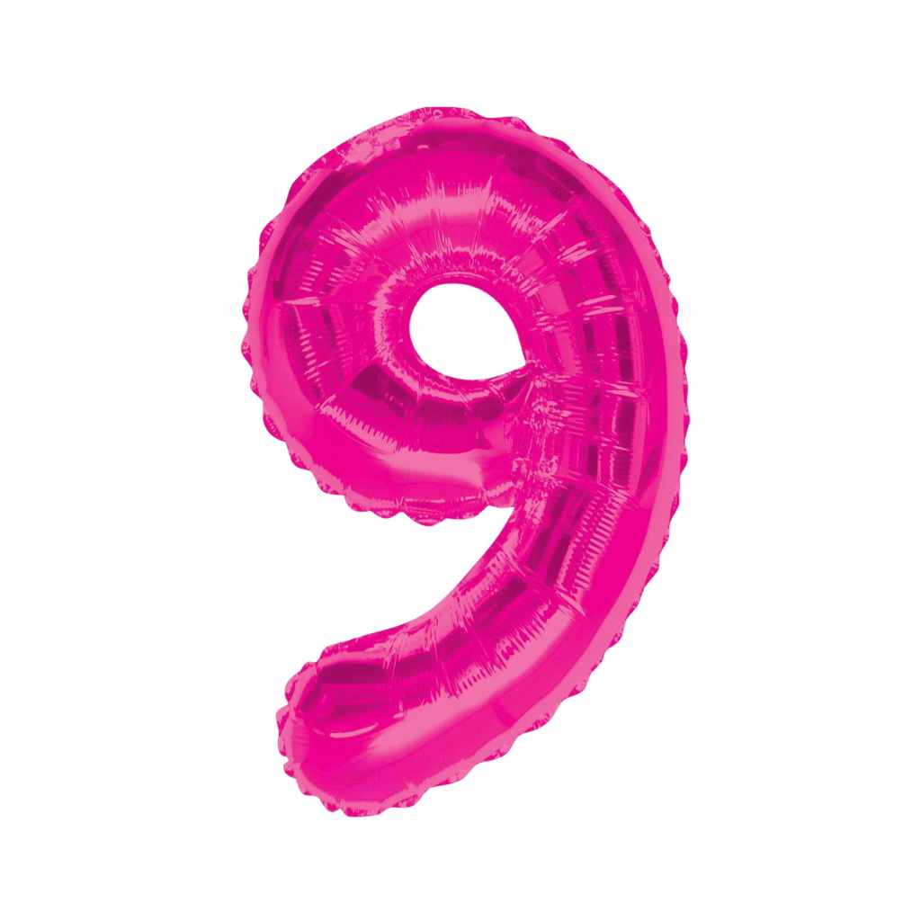 Large Number Hot Pink Foil Balloons 34"