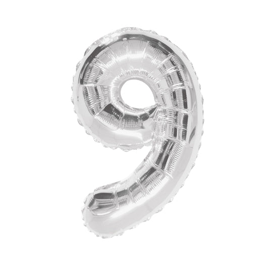 Large Number Silver Foil Balloons 34"