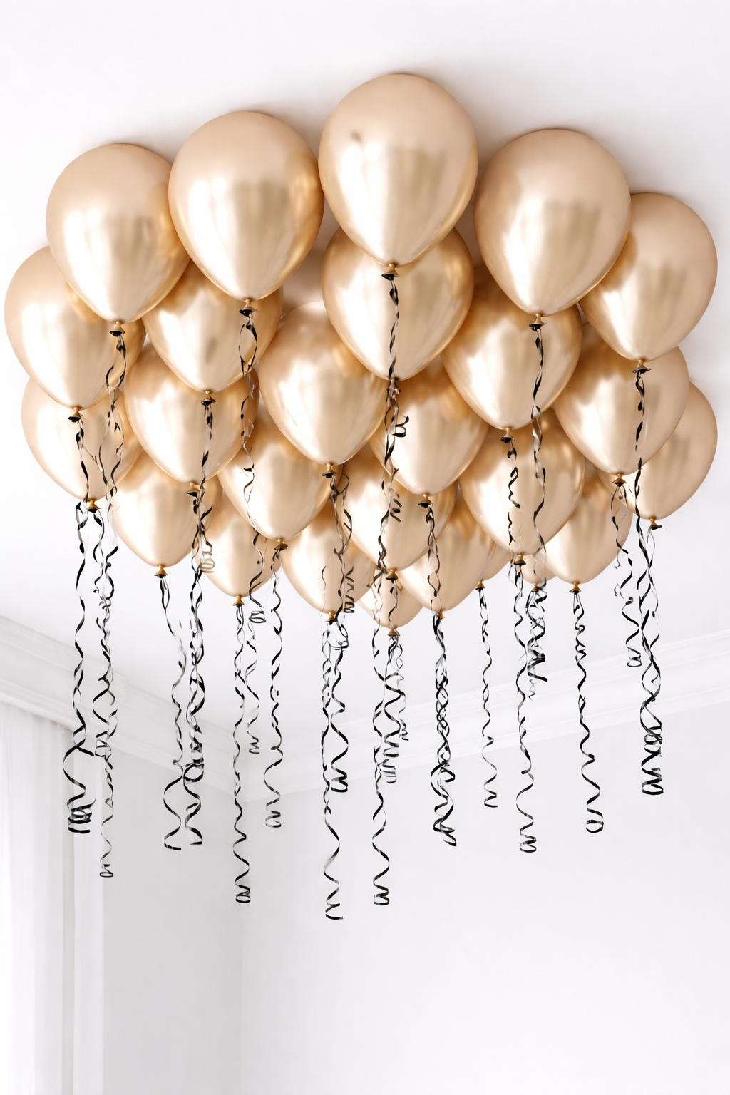 Champagne Ceiling Sparkle - 25 Balloons