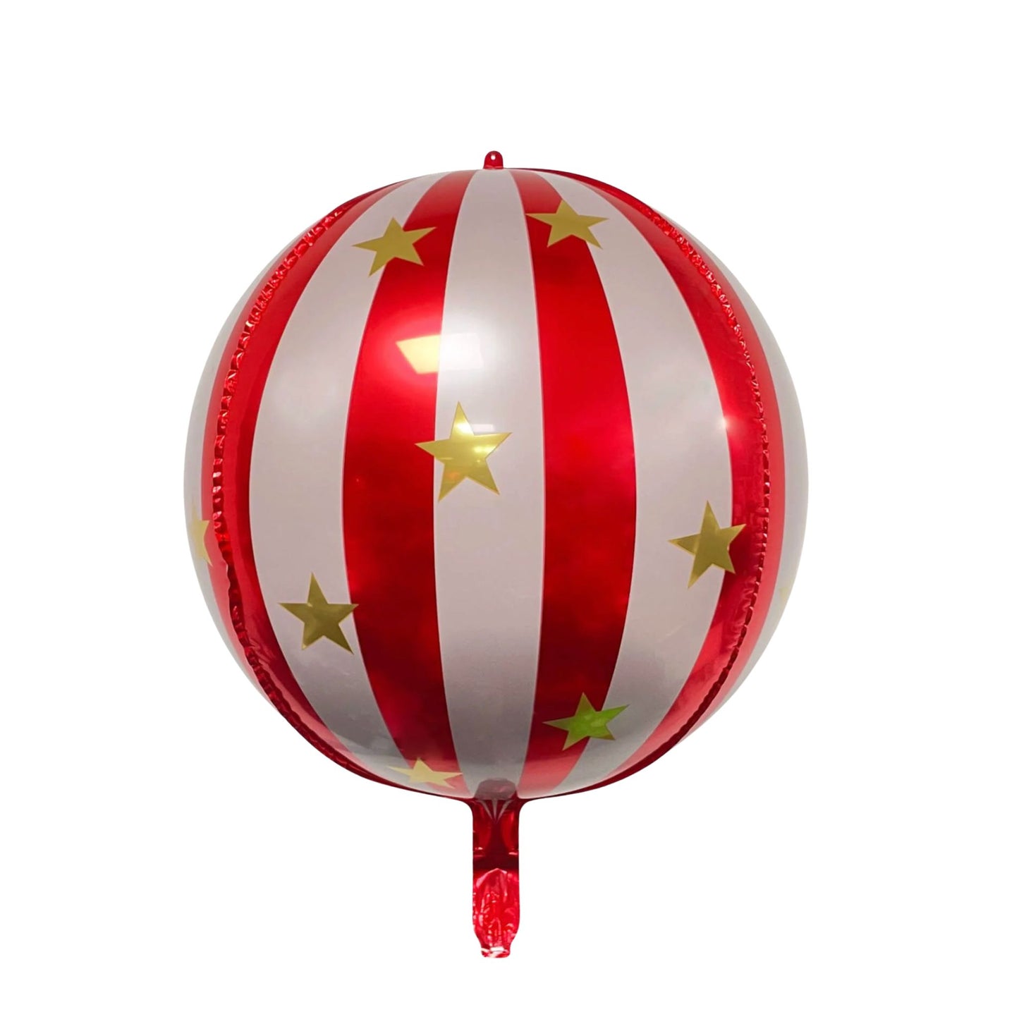 Red Striped Ornament Ball Balloon 22''