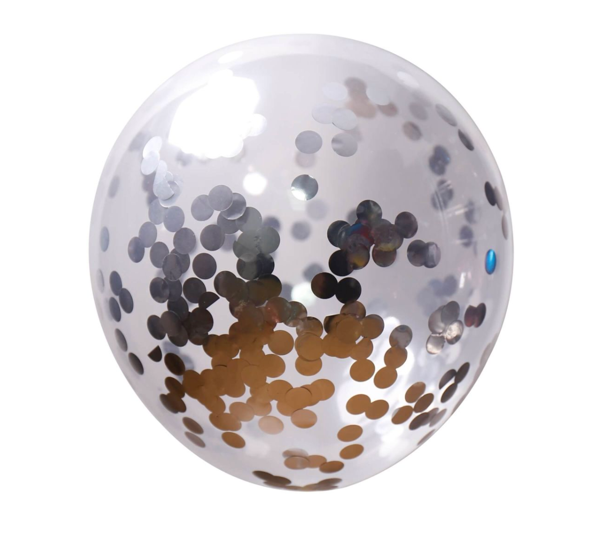 Silver Confetti Balloon 11"