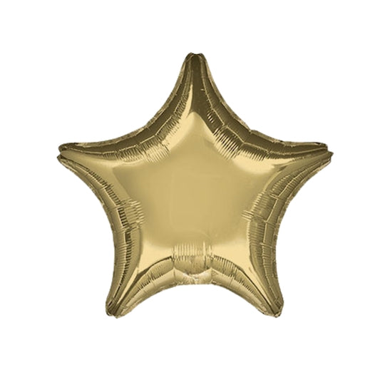White Gold Star Foil Balloon 19"