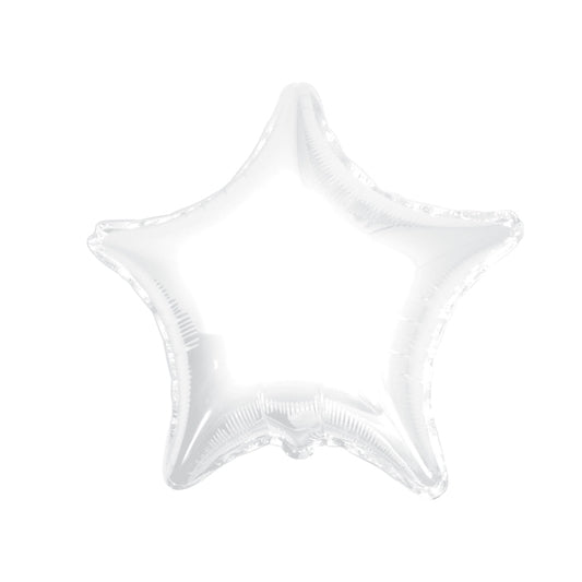 White Star Foil Balloon 19"