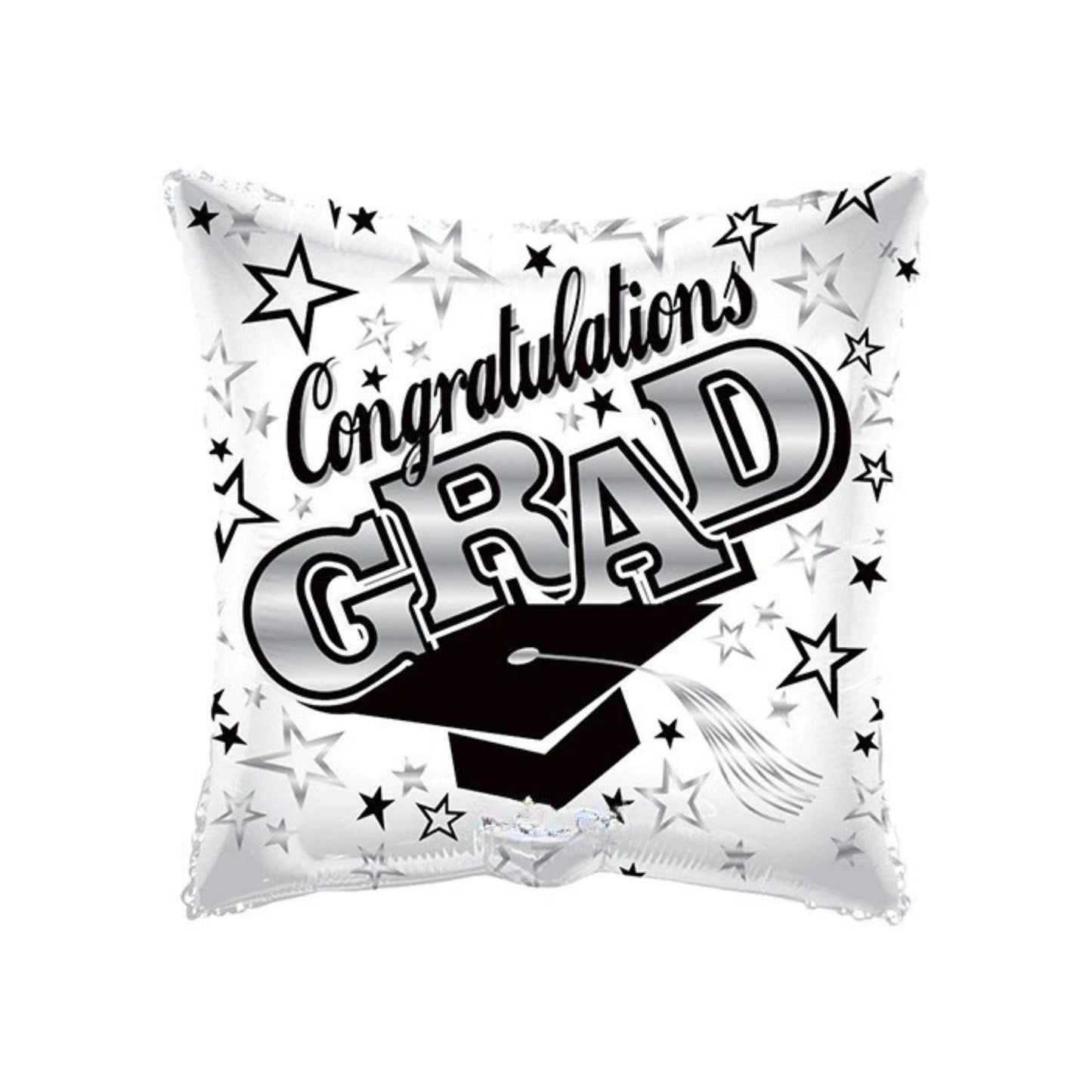 Congratulations Grad White Foil Balloon 18"