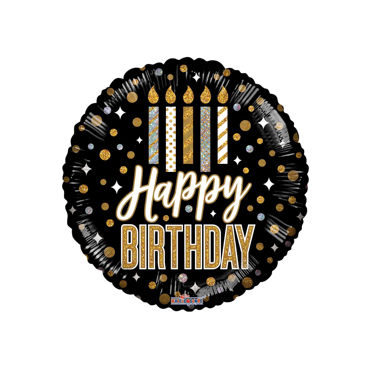 Happy Birthday Black Candles Foil Balloon 18"