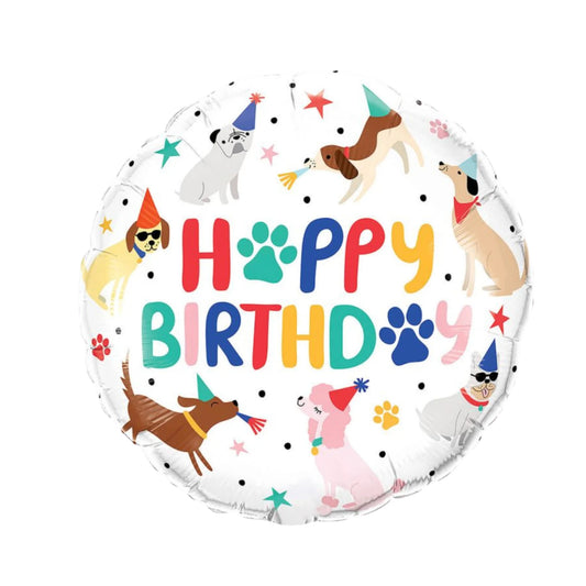 Happy Birthday Dog Party Balloon 18"