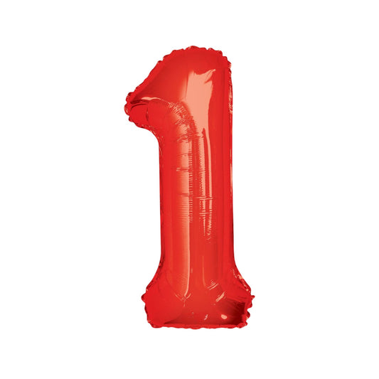 Large Number Red Foil Balloons 34"