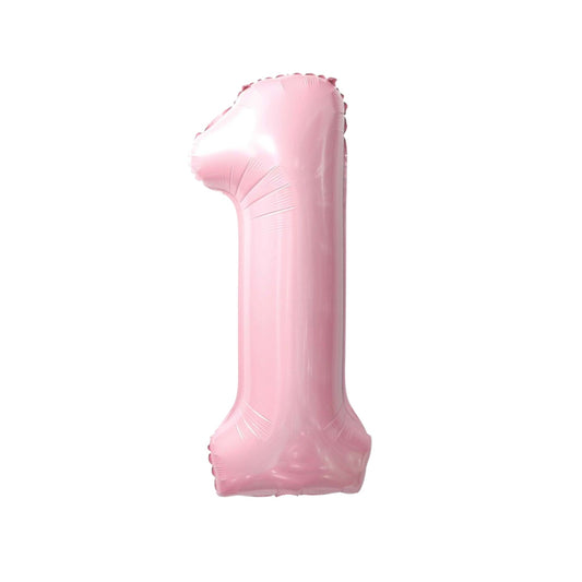 Large Number Baby Pink Foil Balloons 34"