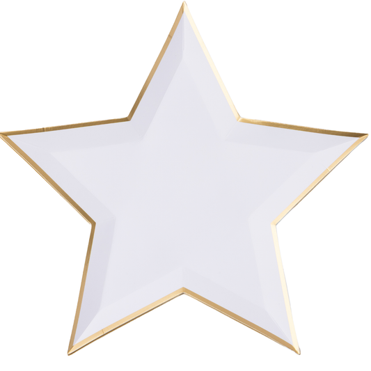 White Star Shaped Party Plates (Set of 8)