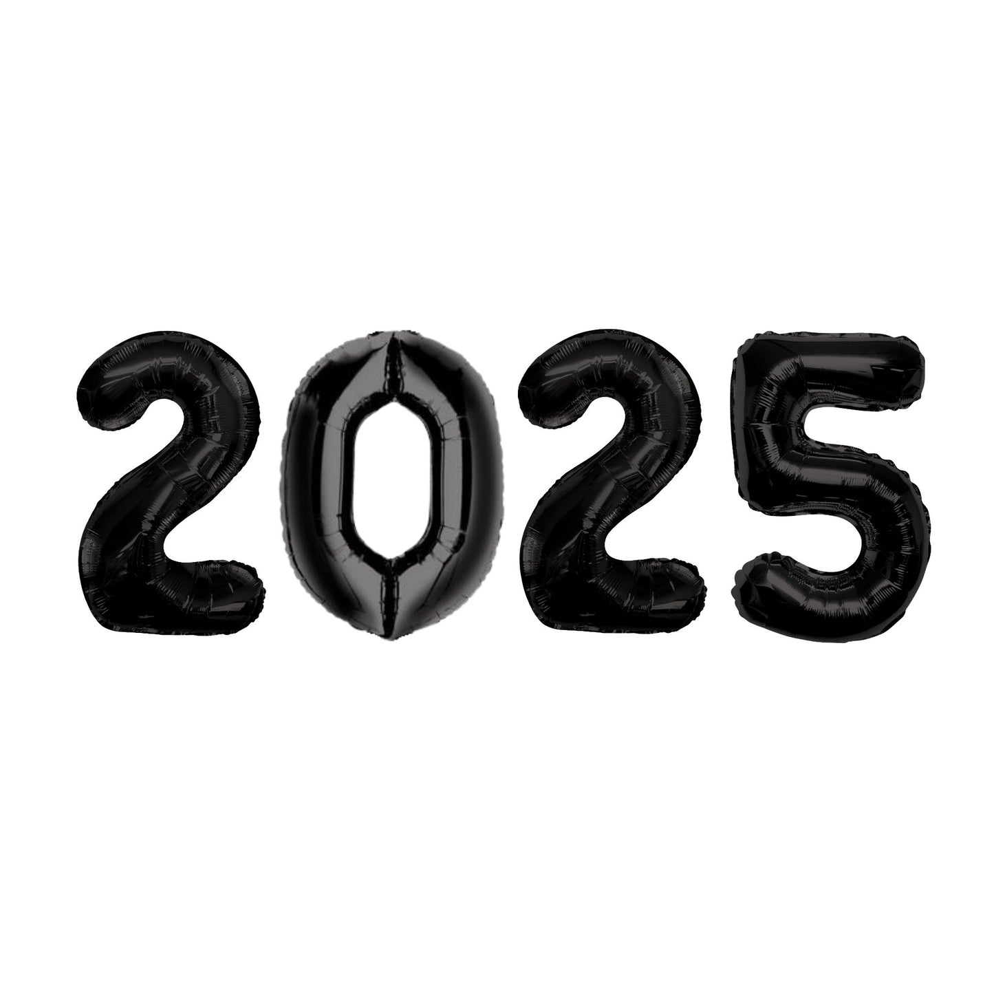 2025 Large Number Black Foil Balloons 34"
