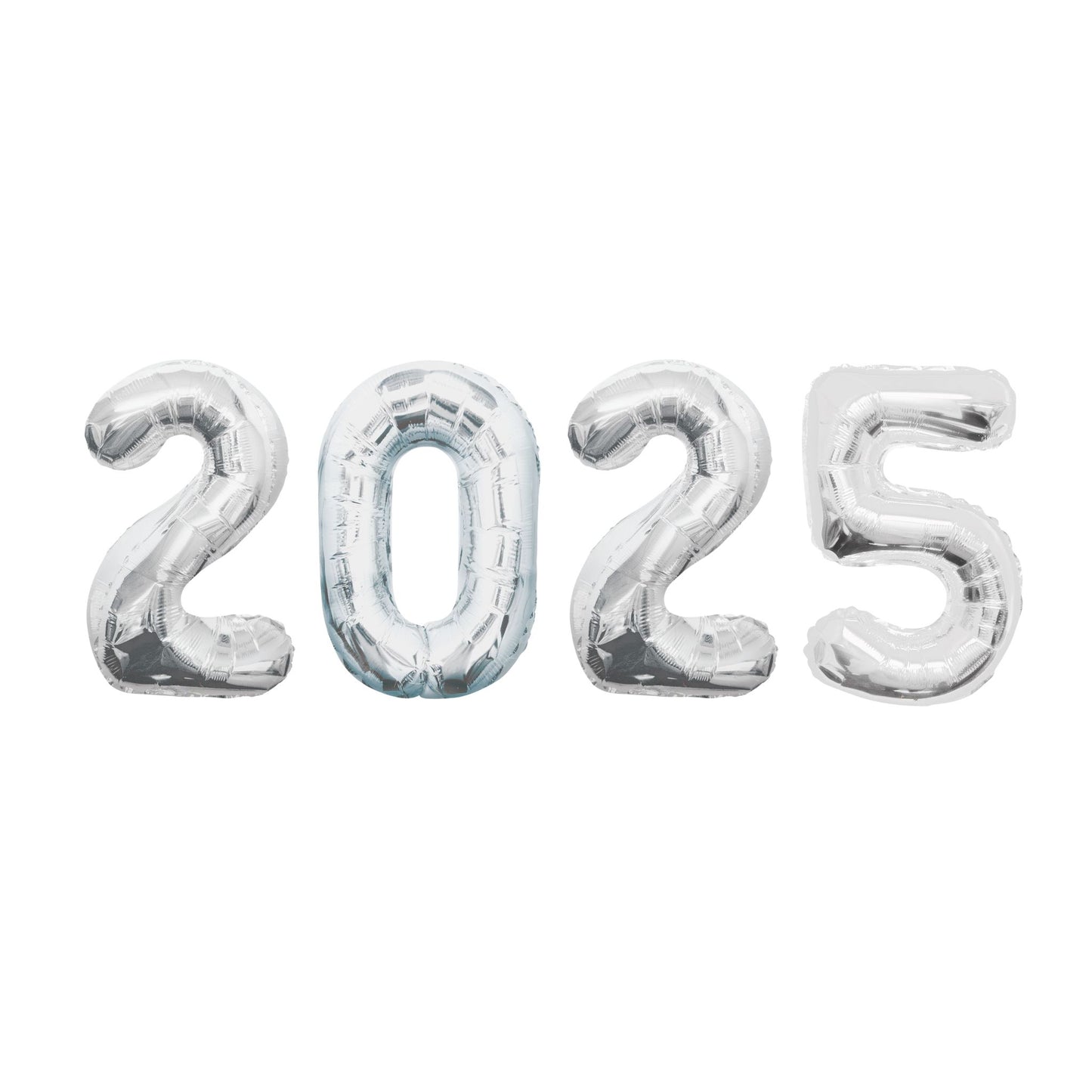2025 Large Number Silver Foil Balloons 34"
