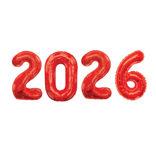 2026 Large Number Red Foil Balloons 34"