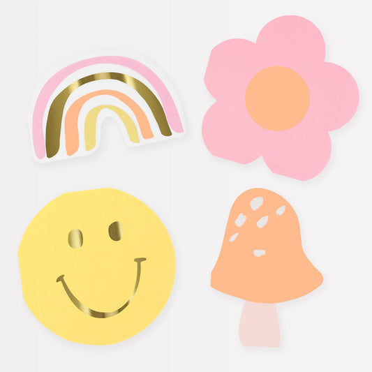 Happy Icons Shaped Napkins