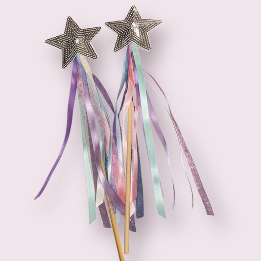 Unicorn Ribbon Wand: Silver & Pastel