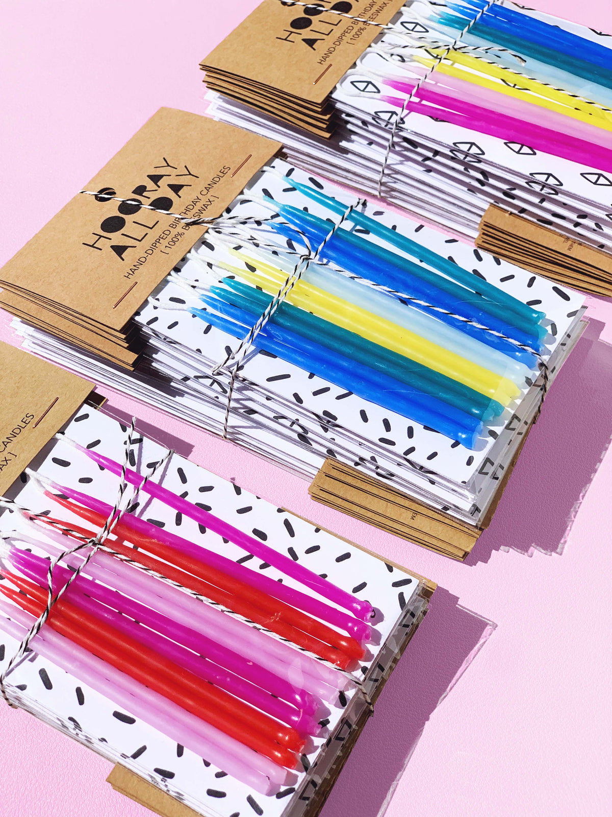 Hand-Dipped Beeswax Birthday Candles: Rainbow Riot