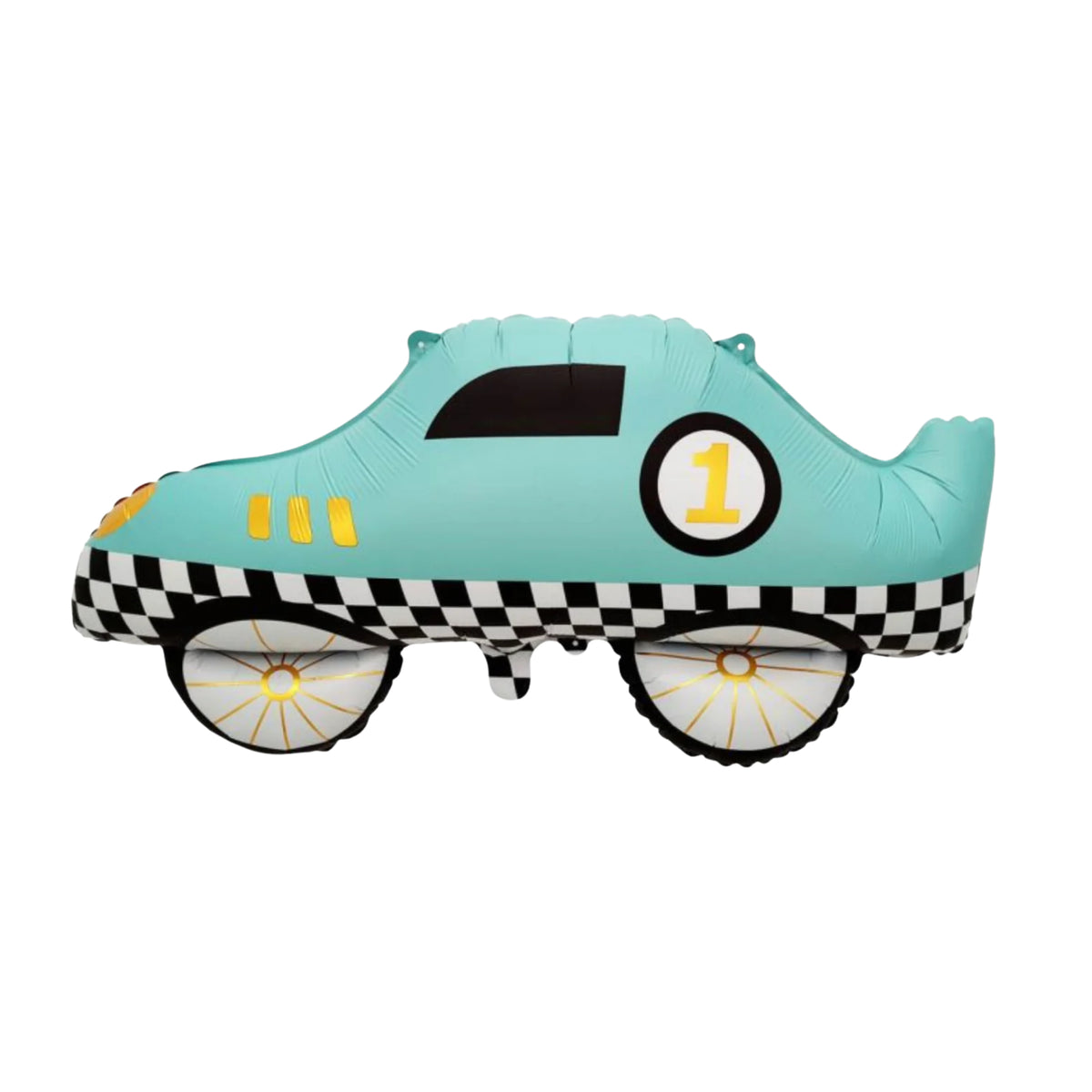 Matte Blue Retro Race Car Balloon 30"