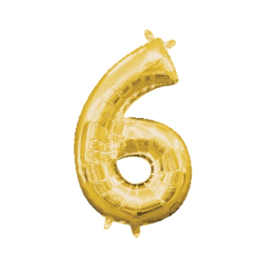 Large Number Gold Foil Balloons 34"
