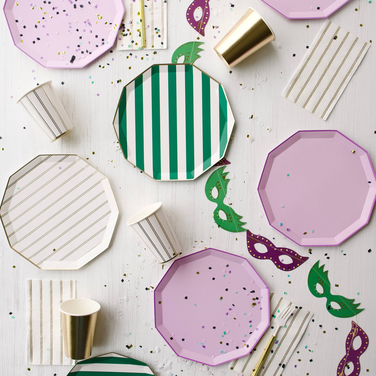 Gold Stripe Dinner Party Plates (Set of 8)